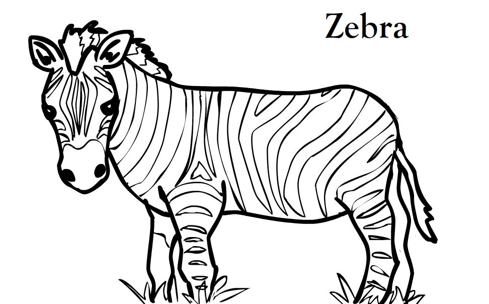 Zebra Outline Printable Free Printable Zebra Coloring Pages For ...