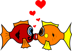 Kissing fish clipart
