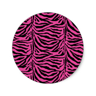 Pink Zebra Stripes Background Stickers | Zazzle