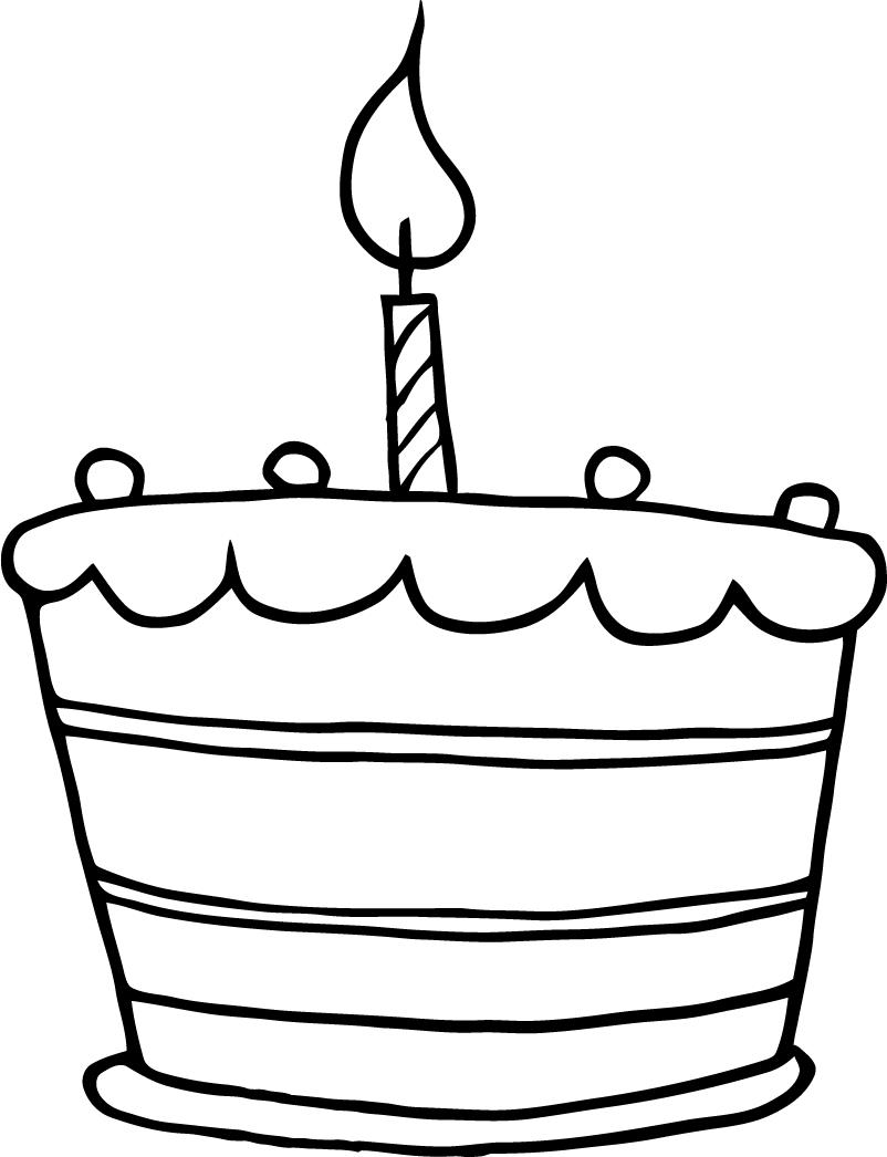 Best Photos of Outline OFA Birthday Cake - Birthday Cake Outline ...