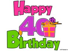 Happy 40th birthday clipart free