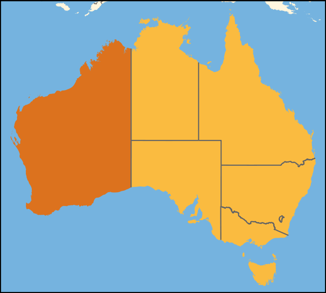Map of the Western Australia - Regions Maps of Australia (Kids Maps)