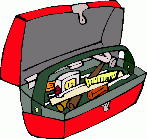 Tool box with tools clipart