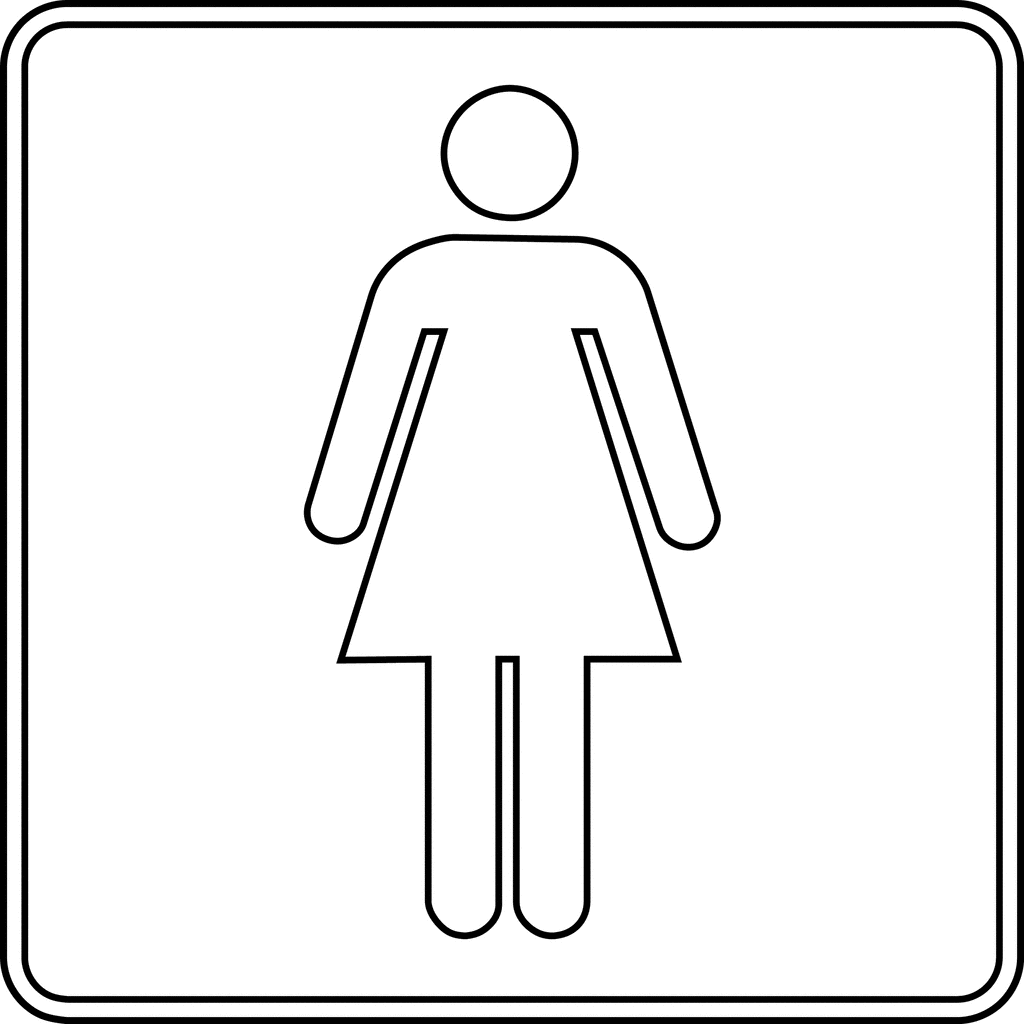 Woman Bathroom Sign Clipart Black And White