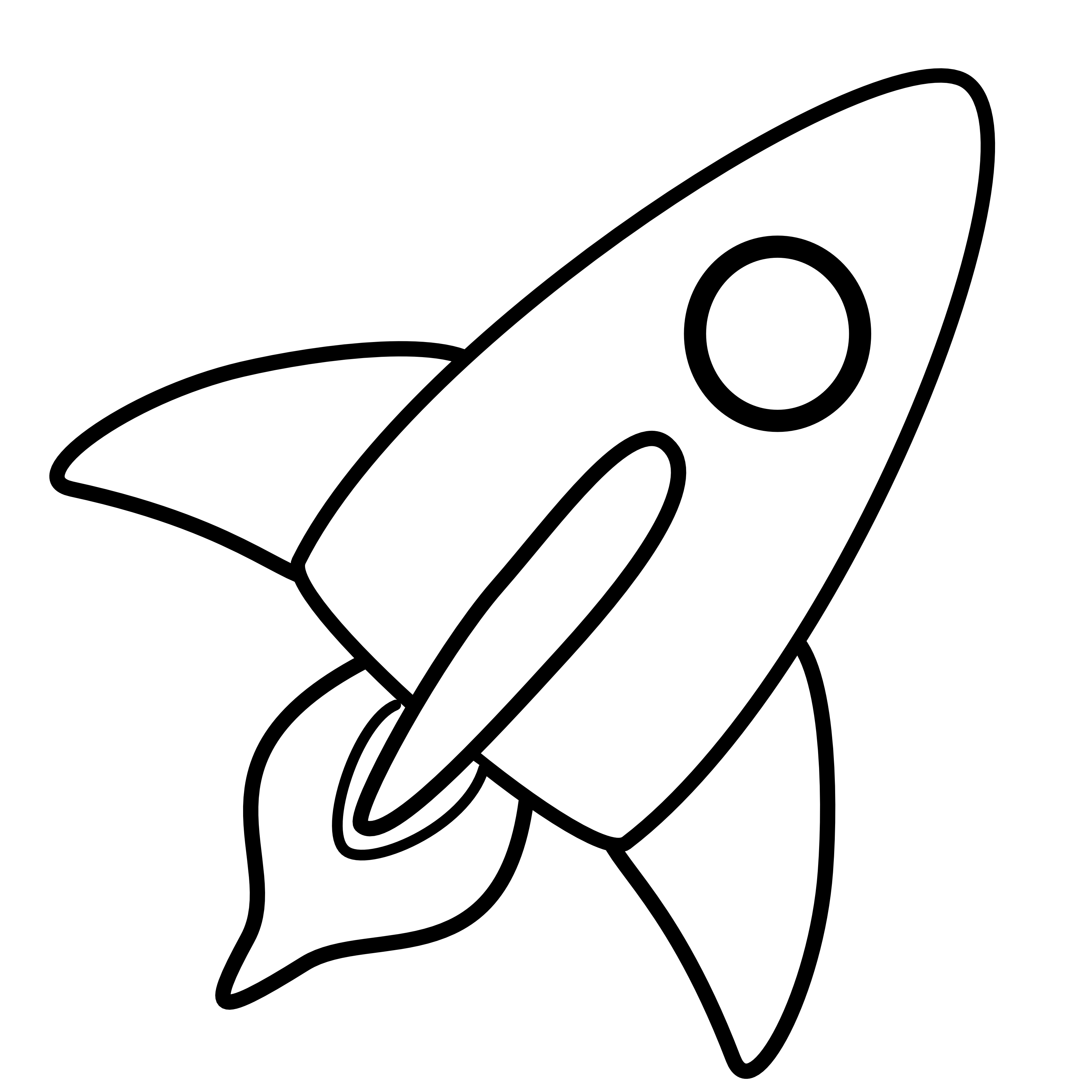 Rocket ship clipart black and white