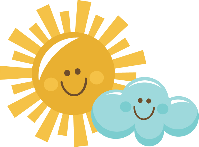 Clouds with sun clipart