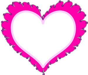 Hot Pink Lace Heart Frame Border Clip Art