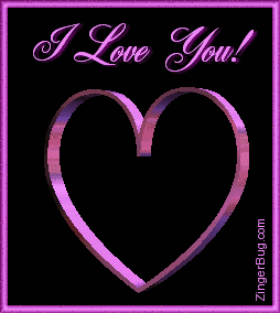 I Love You 3d Heart Glitter Graphic, Greeting, Comment, Meme or GIF
