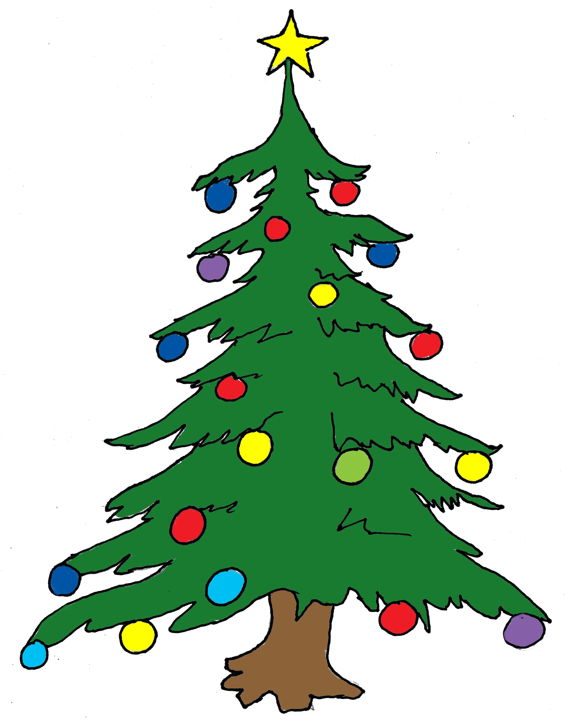 Free cartoon christmas tree clipart