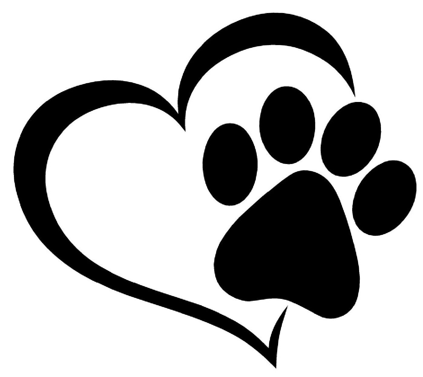 Black Paw Heart Decal / Sticker for Car – IndiaShopers