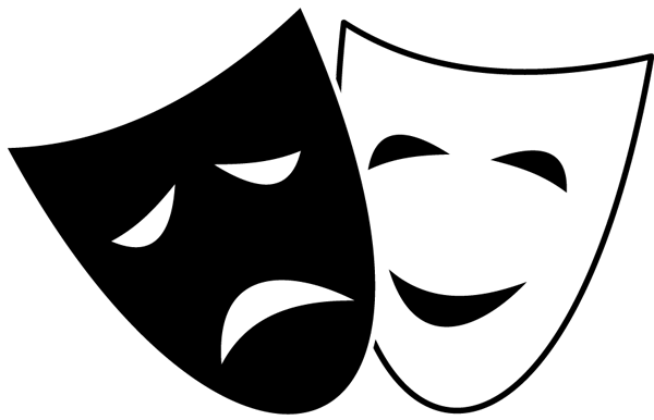 Tragedy comedy masks clipart