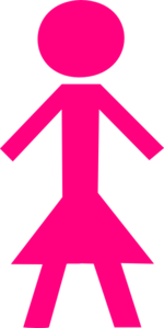 Pink Female Stick Figure Clip Art - vector clip art ...