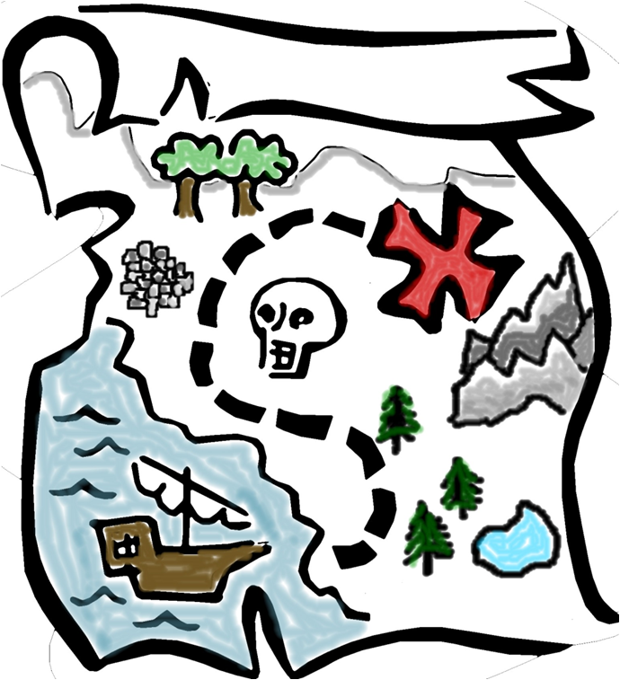 free clipart pirate map - photo #1