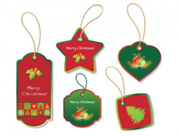 stylish textured christmas tags vector | Download free Vector