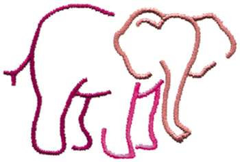 Animals Embroidery Design: Elephant Outline from Dakota Collectibles