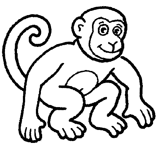 clip art outline monkey - photo #3