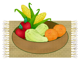 Vegetables Clip Art - Vegetables in Baskets on Mats