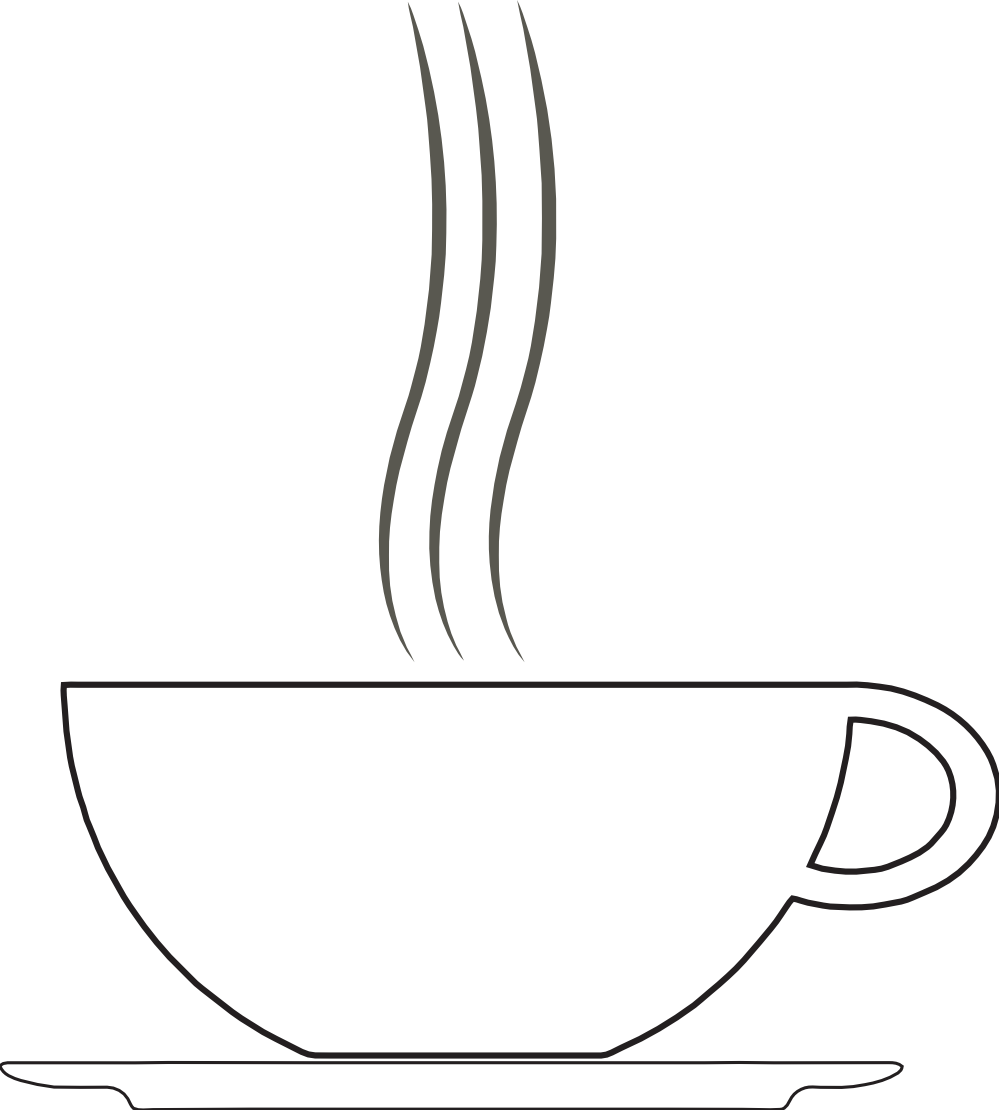 coffee cup clip art black white - photo #31