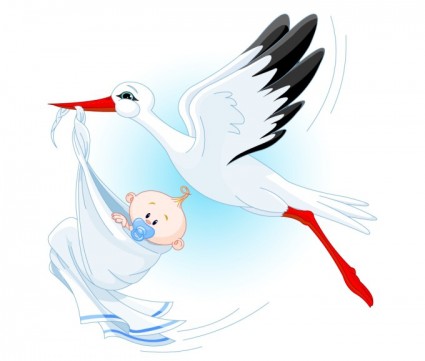 Stork Carrying a Baby Vector Vector Animal - Free vector for free ...