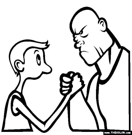 Arm Wrestling Coloring Page Free Arm Wrestling Online Coloring ...