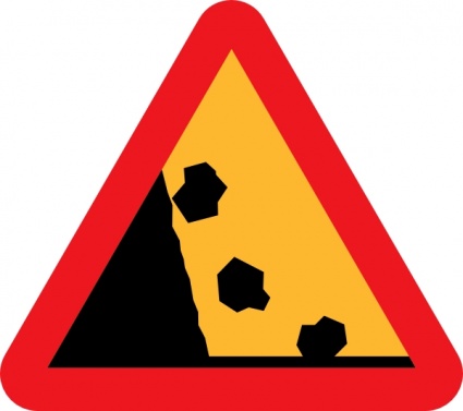 Falling Rocks Road Sign clip art - Download free Other vectors