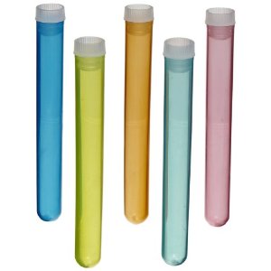 50 Piece Assorted Color Plastic Test Tube Set with Caps and ...