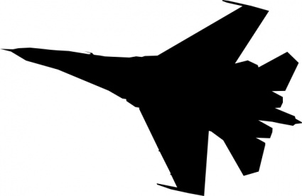 Airplane Fighter Silhouette clip art vector, free vectors