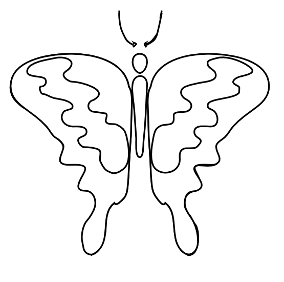 Clip Art: butterfly 63 black white line art ...