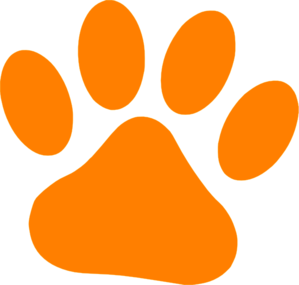 Orange Cat Paw clip art - vector clip art online, royalty free ...