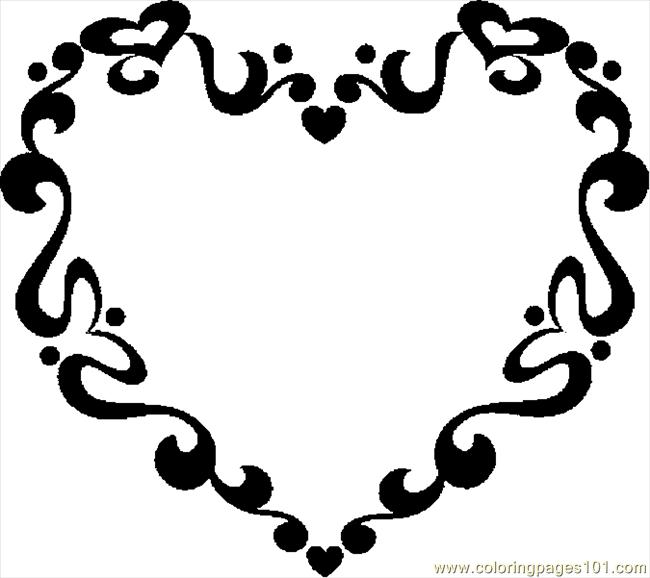 Coloring Pages Valentine Frame 1 (Holidays > Valentine's Day ...
