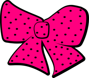 Pink Hair Bow With Black Dots Clip Art - vector clip ...