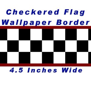 Checkered Flag Cars Nascar Wallpaper Border-4.5 Inch (Red Edge ...