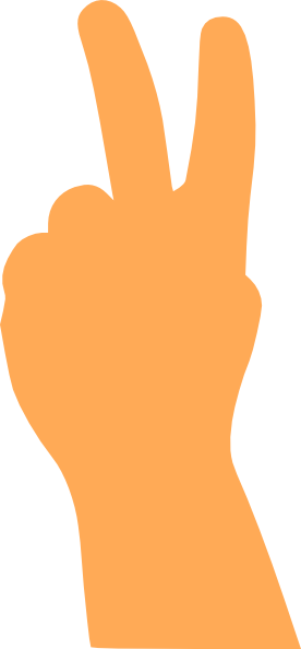 Orange Hand Peace Sign clip art - vector clip art online, royalty ...