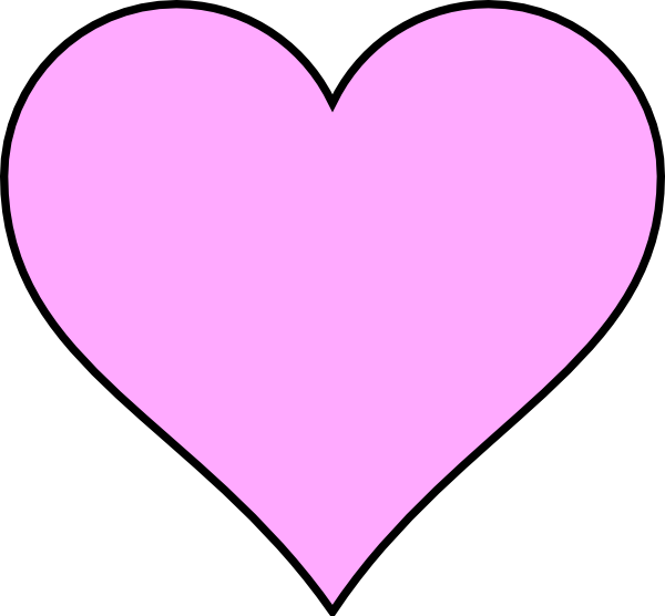 Pink Heart Outline In Black Clip Art - vector clip ...