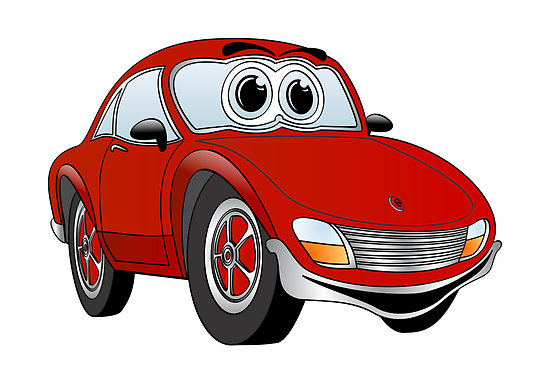 Red Sports Car Cartoon" by Graphxpro | Redbubble