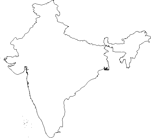 Blank Outline Map of India