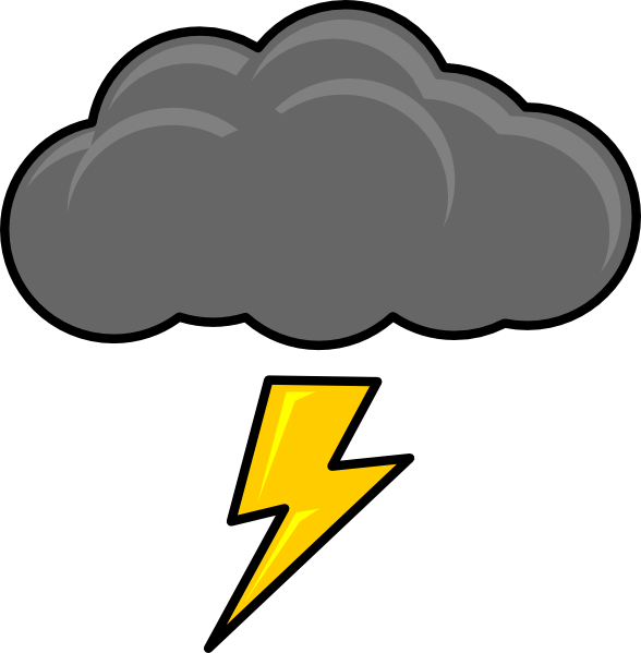 Cloud With Lightning Bolt clip art - vector clip art online ...