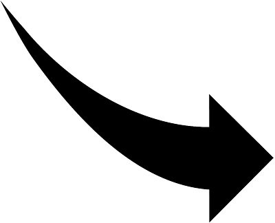 Curved arrow black and white clipart