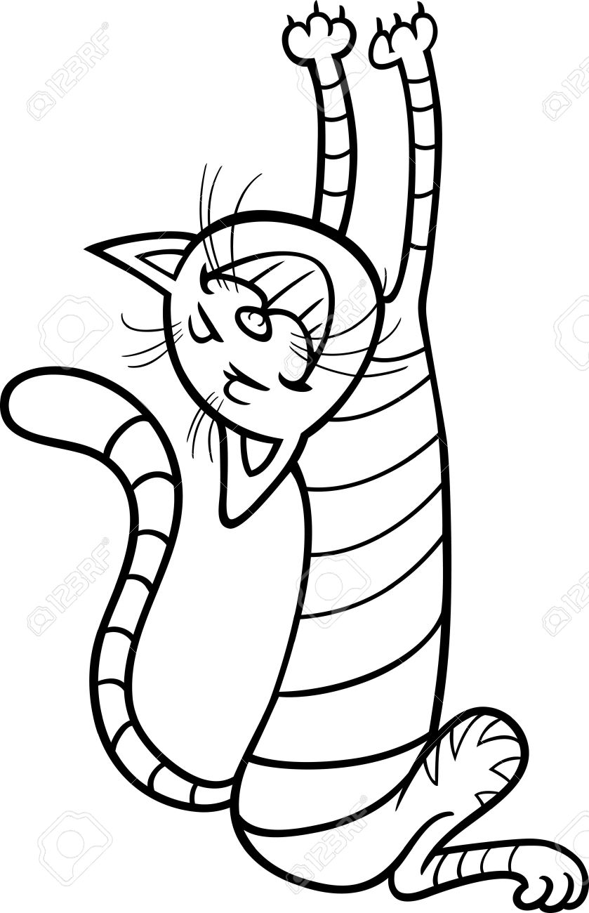 Stretching Cat Drawing ClipArt Best