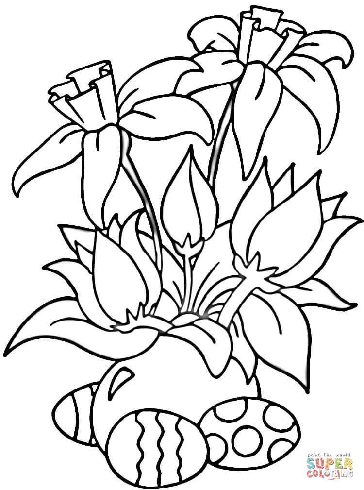 Easter Daffodils coloring page | Free Printable Coloring Pages