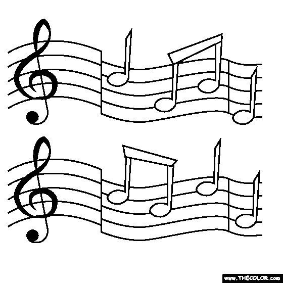 Music Note Printable Coloring Pages in Coloring Pages Music Notes