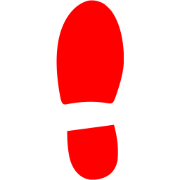 Red left shoe footprint icon - Free red footprint icons