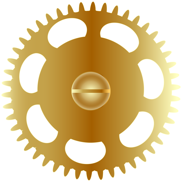 Gold Steampunk Gear PNG Clip Art Image