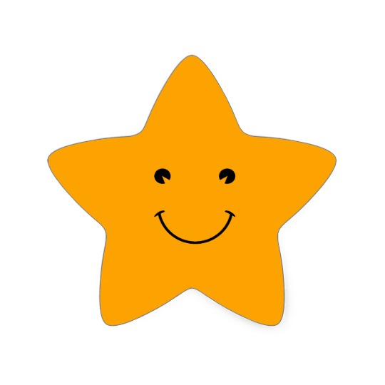 Orange Smiley Face Star Sticker | Zazzle