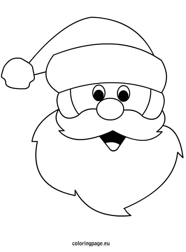 Santa face clipart black and white
