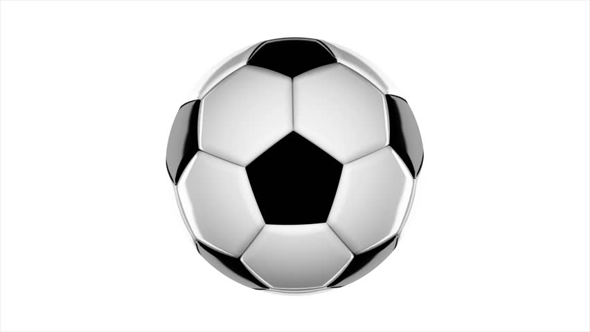 Looping Animation A Soccer Ball. On White Background Stock Footage ...
