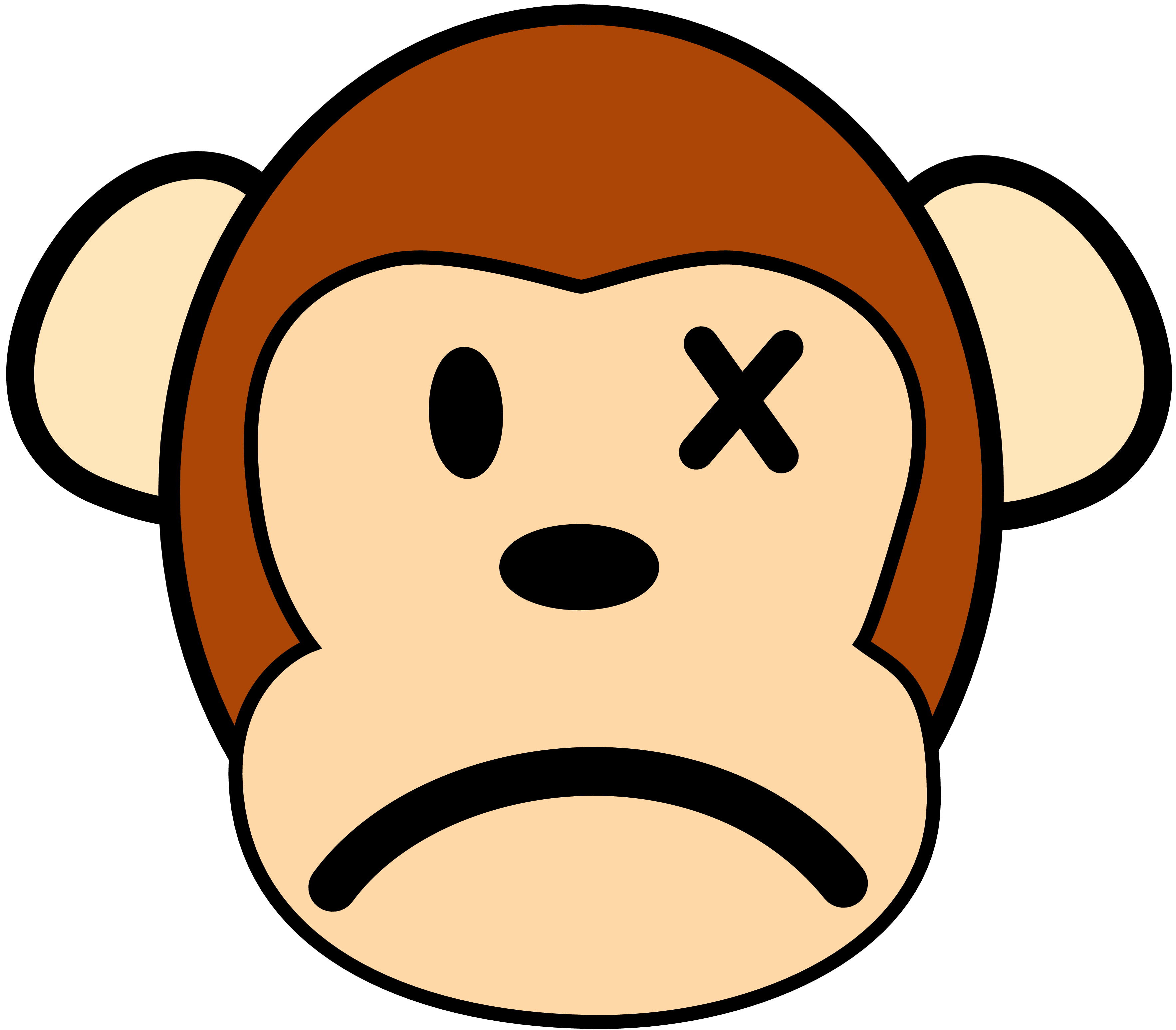 Sad monkey clipart