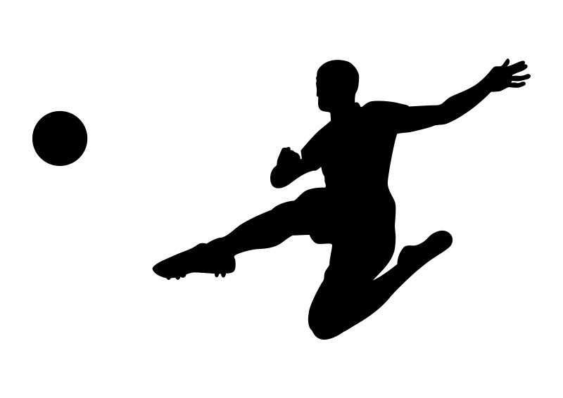 Jumping Soccer Player Silhouette