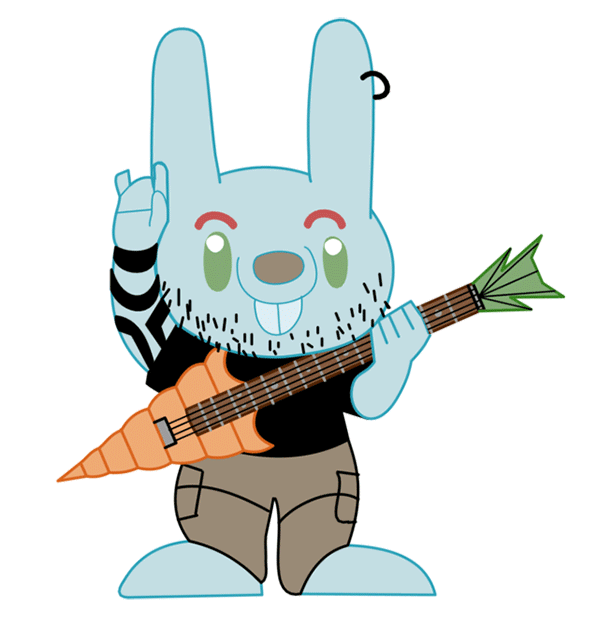 GIF: Rabbit with Carrot Guitar on CCS Portfolios