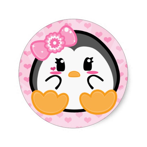 Baby Penquin - Girl Sticker from Zazzle.